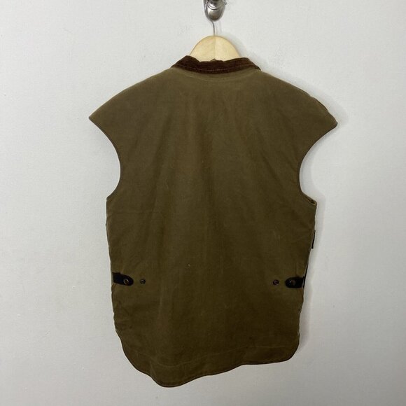 CIRCLE BRAND Jacket Vest Mens S New Zealand Brown Oiled Zip Sleeveless - Picture 2 of 8